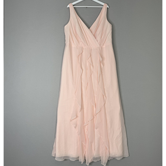 White by Vera Wang Dress Womens 20 Petal Pink Ruffle Gown Chiffon Whimsy Fairy - Picture 2 of 16